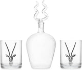 Stag Antler Whiskey Decanter Set 8.5" H, 750ml