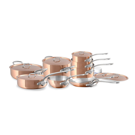 Mauviel M'Heritage M'150 S 16-Piece Copper Cookware Set With Cast Stainless Steel Handle