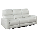 Greenfield Upholstered Power Reclining Sofa Dove Grey