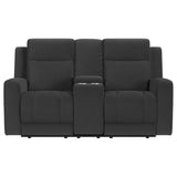 Brentwood Upholstered Reclining Loveseat Dark Charcoal