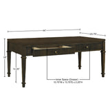 Fluted 2-Drawer Coffee Table For Living Room, Brown
