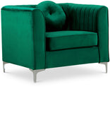 Isabelle Velvet Contemporary Chair - Luxurious Upholstered Seating with Chrome Legs and Pillows