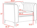 Isabelle Velvet Contemporary Chair - Luxurious Upholstered Seating with Chrome Legs and Pillows