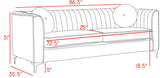 Isabelle Velvet Contemporary Sofa - Luxurious Upholstery with Chrome Legs & Cozy Throw Pillows