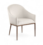 Ferro - Upholstered Dining Arm Chair With Brushed Bronze Legs