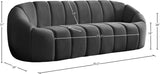 Elijah Modern Velvet Sofa with Deep Channel Tufting - Luxurious Comfort for Contemporary Spaces