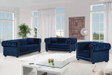 Bowery Contemporary Chair with Tufted Velvet Upholstery, Chrome Nailheads, and Cozy Throw Pillows