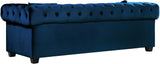 Bowery Velvet Contemporary Sofa with Plush Tufted Design, Nailhead Trim, and Throw Pillows Included