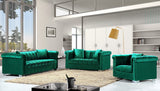 Kayla Velvet Loveseat - Chic Contemporary Design with Stylish Chrome Legs and Plush Throw Pillows