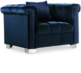 Kayla Contemporary Chair with Stylish Velvet Upholstery and Sleek Chrome Legs - Perfect for Any Home