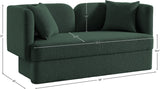 Marcel Contemporary Loveseat with Curved Back, Plush Comfort, and Stylish Modern Design for Living Rooms