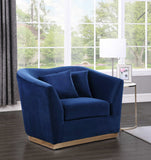 Arabella Velvet Chair - Glamorous Comfort with Gold Stainless Steel Base and Curved Design for Modern Spaces