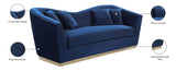 Arabella Contemporary Sofa with Gold Accents, Curved Back Design & Cozy Throw Pillows for Relaxation