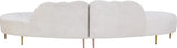 Divine Contemporary 2-Piece Sectional Sofa with Gold Stainless Steel Legs and Deep Channel Tufting