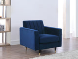 Lola Contemporary Chair - Elegant Channel Tufted Design with Chic Black and Gold Accent Legs