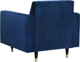 Lola Contemporary Chair - Elegant Channel Tufted Design with Chic Black and Gold Accent Legs