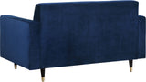 Lola Contemporary Loveseat with Channel Tufting and Elegant Black Legs for Modern Living Spaces