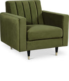 Lola Contemporary Chair - Elegant Channel Tufted Design with Chic Black and Gold Accent Legs
