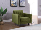 Lola Contemporary Chair - Elegant Channel Tufted Design with Chic Black and Gold Accent Legs