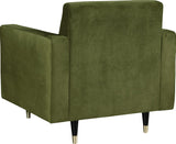 Lola Contemporary Chair - Elegant Channel Tufted Design with Chic Black and Gold Accent Legs
