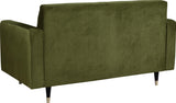 Lola Contemporary Loveseat with Channel Tufting and Elegant Black Legs for Modern Living Spaces