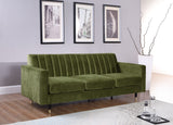Lola Contemporary Sofa - Stylish Channel Tufted Design with Elegant Black Legs and Gold Tips