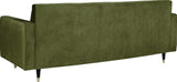 Lola Contemporary Sofa - Stylish Channel Tufted Design with Elegant Black Legs and Gold Tips