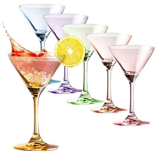 Martini Glasses Set of 6 | 8oz | Crystal Luxury Martini Glass