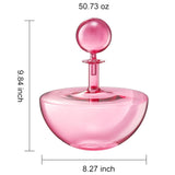 Blush Pink Low Arc Glass Decanter Handblown Captain’s Style Carafe