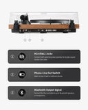 Angels Horn H002BT-OR Exceptional Quality Vintage Wooden Turntable Bluetooth Vinyl Player