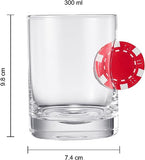 Poker Chip Whiskey & Wine Glasses | Set of 2 (20 OZ)