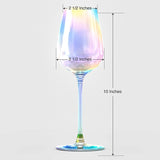 Iridescent Luster Large Radiance Wine Glasses - White Pearl Whimsy