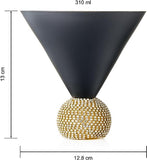 The Wine Savant Diamond Studded Martini Glasses Set of 2