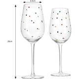 Polka Dot Stemmed Wine Glasses 16 Ounces Set of 2