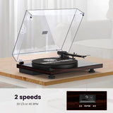 Angels Horn H002BT-BK Bluetooth Turntable Vinyl Record Player (Mahogany)