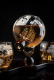 Whiskey Decanter Globe Set with 2 Etched Whiskey Glasses - 850ml