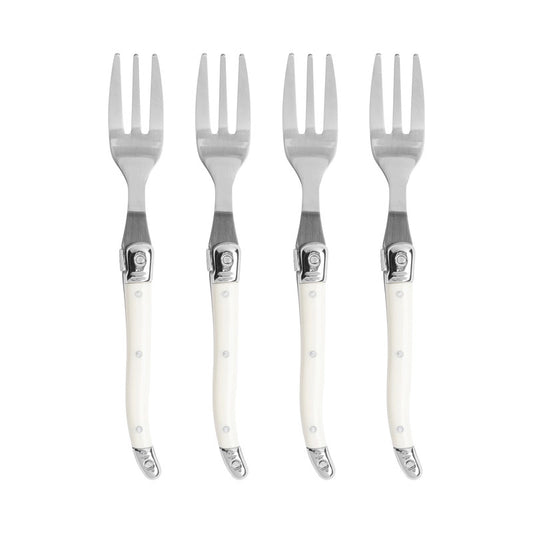 French Home Laguiole Cake Forks, Set of 4, Faux Ivory