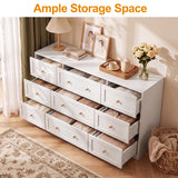 9-Drawer Dresser with Gold Knobs, 4 Colors
