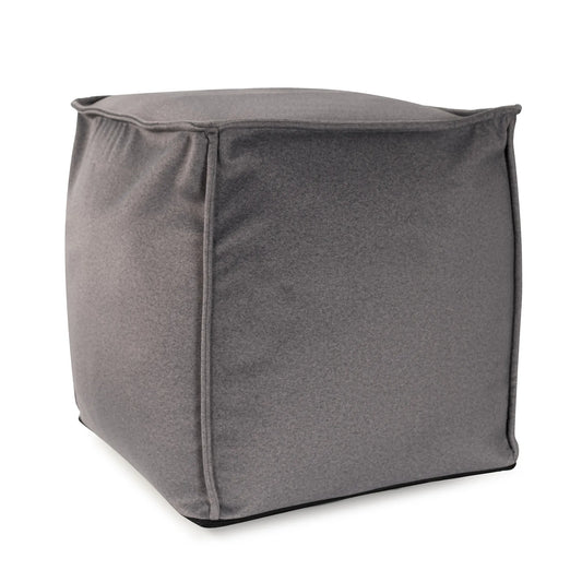 Qivuit Gray Square Pouf