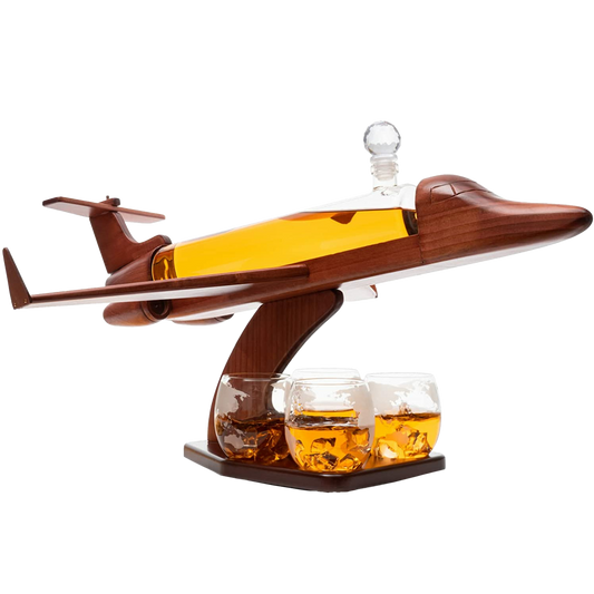 Jet Airplane Wine & Whiskey Decanter 1000ml Set with 4