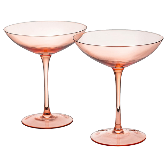 Champagne Coupes 12oz Colorful Champagne Glasses (2, Orange)