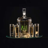 Tequila Decanter Tequila Glasses Set, 6 Agave Sipping Shot Glass (Agave)