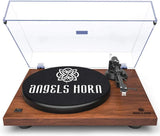 Angels Horn H002BT-OR Exceptional Quality Vintage Wooden Turntable Bluetooth Vinyl Player