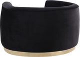 Julian Velvet Chair - Luxurious Curved Design with Gold Stainless Steel Base for Modern Elegance
