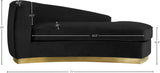 Julian Contemporary Chaise: Luxurious Velvet Design with Gold Stainless Steel Base for Modern Spaces