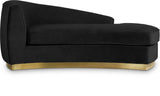 Julian Contemporary Chaise: Luxurious Velvet Design with Gold Stainless Steel Base for Modern Spaces