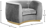 Julian Velvet Chair - Luxurious Curved Design with Gold Stainless Steel Base for Modern Elegance
