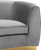 Julian Velvet Chair - Luxurious Curved Design with Gold Stainless Steel Base for Modern Elegance