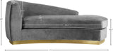 Julian Contemporary Chaise: Luxurious Velvet Design with Gold Stainless Steel Base for Modern Spaces