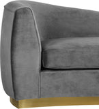 Julian Contemporary Chaise: Luxurious Velvet Design with Gold Stainless Steel Base for Modern Spaces